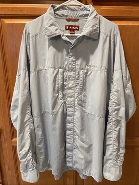 Simms Men's Light Gray Outdoor Fishing Shirt-Jacket